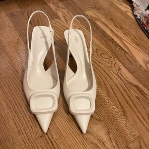 Embellished slingback kitten heels